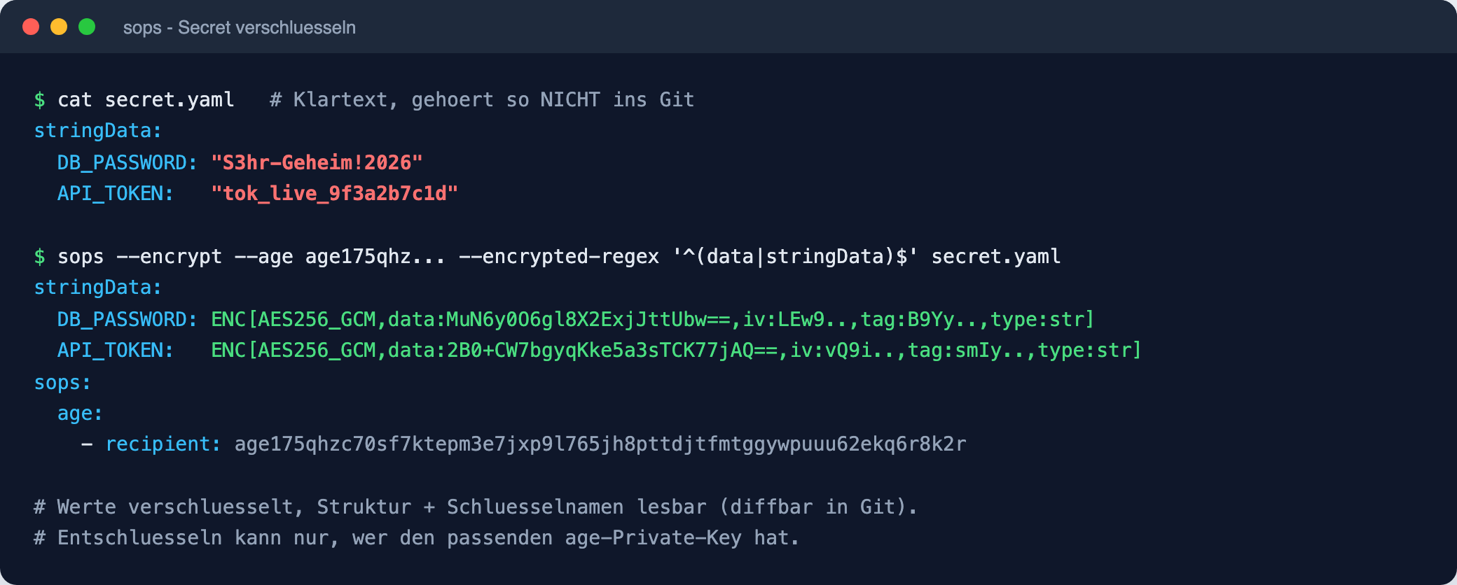 Secrets im Git, aber verschlüsselt: SOPS in der Praxis